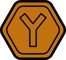 Y Intersection Vector Icon Design