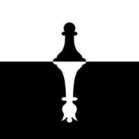 Pawns silhouette with queen ambition. Chess competition. Success business strategy. Vector illustration