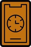 Mobile Clock Vector Icon Design