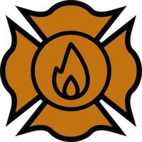 Firefighter Badge Vector Icon Design