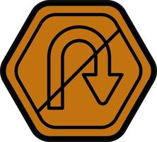 No U Turn Vector Icon Design