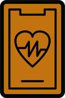 Mobile Heart Rate Vector Icon Design