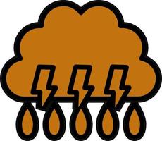 Thunderstorm Vector Icon Design