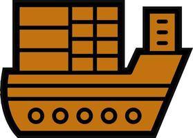 Cargo Ship Vector Icon Design