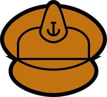 Captain Cap Vector Icon Design