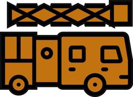 Ladder Truck Vector Icon Design