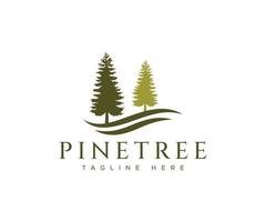 Pine tree logo vector illustration design template