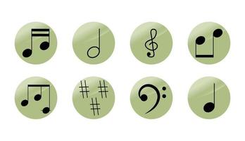 Icons of musical signs vector