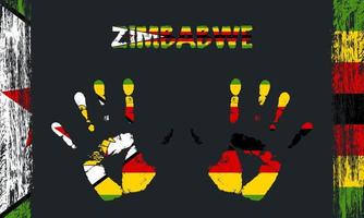 Vector flag of Zimbabwe with a palm