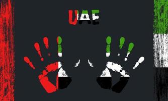 Vector flag of UAE with a palm