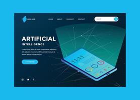 aterrizaje página diseño de tecnológico empresa ui ux diseño vector