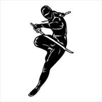 ilustración vector de ninja participación espada para logo, icono, postor etc