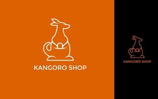 Kangaroo shop modern logo design vector