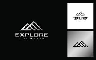 explorar montaña inteligente logo diseño vector