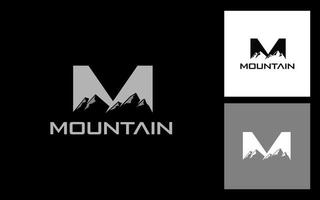 Letter M Mountain clever logo vector