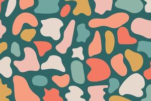 Background of Irregular shapes of amorphous liquid, Colored spots of organic liquid. Abstract spots. Flat style design, vector . Vector