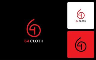 64 typography modern fashion logo vector