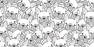 dog seamless pattern french bulldog vector scarf isolated wallpaper background cartoon doodle