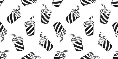 Cup seamless pattern coffee vector tea juice cup isolated wallpaper background white