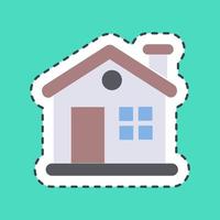 Sticker line cut house. Building elements. Good for prints, web, posters, logo, site plan, map, infographics, etc. vector