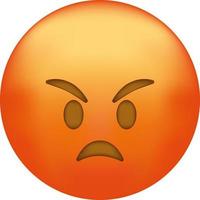Angry face. Emoji. Cute emoticon isolated vector
