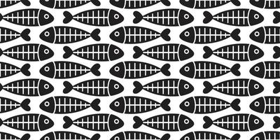 fish bone seamless pattern vector shark fin salmon isolated wallpaper background backdrop