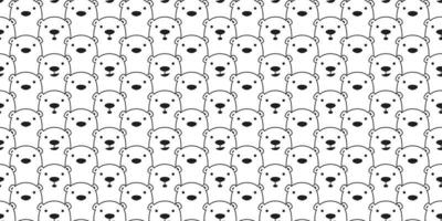 Bear seamless pattern vector polar bear isolated wallpaper background cartoon doodle