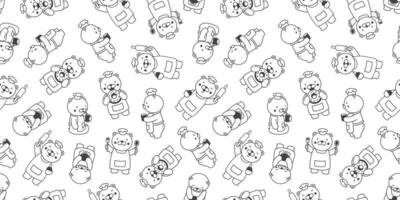 bear Seamless pattern vector polar bear cooking bakery isolated baked wallpaper background