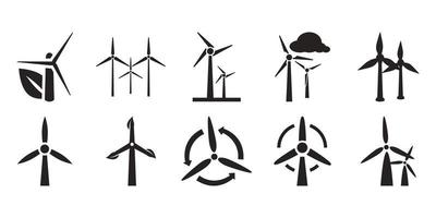 wind power set icon. wind power vector glyph illustartion.