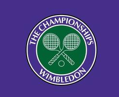 Wimbledon el campeonatos logo símbolo torneo abierto tenis diseño vector resumen ilustración con púrpura antecedentes