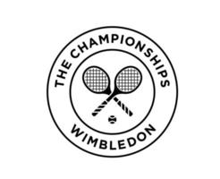 Wimbledon The championships Symbol Black Logo Tournament Open Tennis Design Vector Abstract Illustration