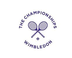 el campeonatos Wimbledon símbolo púrpura logo torneo abierto tenis diseño vector resumen ilustración