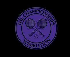 Wimbledon el campeonatos púrpura símbolo logo torneo abierto tenis diseño vector resumen ilustración con negro antecedentes