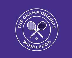 Wimbledon el campeonatos símbolo blanco logo torneo abierto tenis diseño vector resumen ilustración con púrpura antecedentes