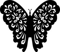 Vector silhouette of Butterfly on white background