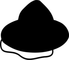 Vector silhouette of Hat on white background