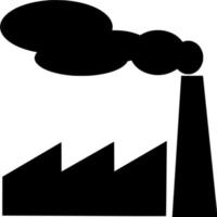Vector silhouette of Factory on white background