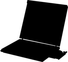 Vector silhouette of laptop on white background