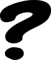 Vector silhouette of question mark  on white background