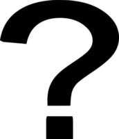 Vector silhouette of question mark  on white background