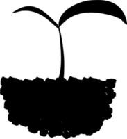 Vector silhouette of plant on white background