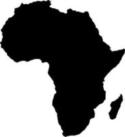 Vector silhouette of continent africa map on white background