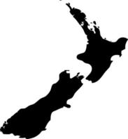 Vector silhouette of New Zealand Map on white background