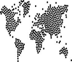 Vector silhouette of world map earth globe on white background