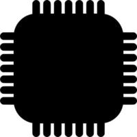 Vector silhouette of Computer Chip on white background