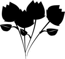 Vector silhouette of Flowers on white background