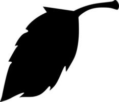 Vector silhouette of leaf on white background