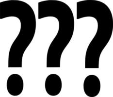 Vector silhouette of question mark  on white background