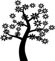 Vector silhouette of tree on white background