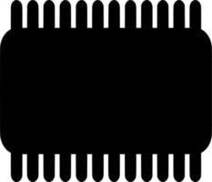 Vector silhouette of Computer Chip on white background